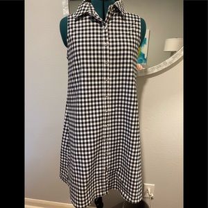 Black & white gingham shirt dress